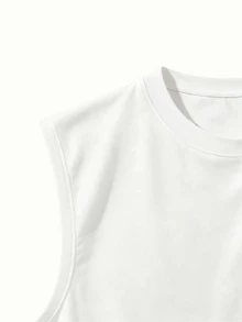 INFLATION Printed Sleeveless Tank Top For Men, Summer New Sports Vest - White - View 6