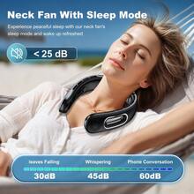 Zechuan 1pc Portable Hanging Neck Fan,  Usb Rechargeable With 5200mAh Battery Operated, 360°Cooling , Hands-Free,4 Speed Setting Bladeless Neck Fan ,For Home/Travel/Camping/Office/Exercise/Work/Night Running. - Black - View 7