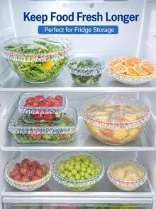400pcs Reusable Elastic Bowl Covers, Stretchable Food Covers For Bowls Plates Fruit, Dust Proof & Fresh Keeping Kitchen Wrap, Alternative To Plastic Wrap - Color - View 5