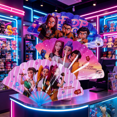 Hasbro Quạt xếp hình hoạt hình thời trang mới, sáng tạo, chất lượng cao, quạt xếp mát mẻ cho mùa hè.