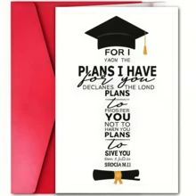 2026 Christian Graduation Card, Jeremiah 29:11 Bible Verse Graduation Greeting Card With Cap And Diploma, Religious Inspirational Card For Graduates - A - View 7