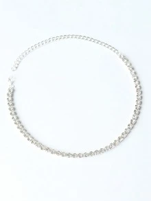 1pc Elegant Women's Choker Necklace, Neck Decor For Formal Occasions, Parties And Daily Wear - Silver - View 2
