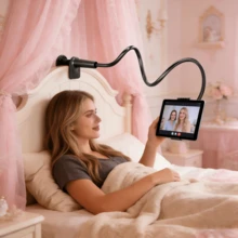 120cm/47.24in Slouchy Bedside Phone Holder, Adjustable 360° Rotation Tablet/ Stand, Clamp-On Bed Mount, Stable And Easy To Adjust - Multicolor - View 7