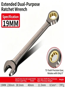 Cờ lê kết hợp có tay quay dài 6/32mm, 72 răng, góc xoay 5°, cờ lê đa năng đầu mở/đầu hộp, thép CR-V. - cờ lê - Xem 25