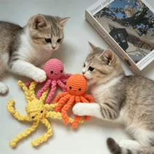 4 món đồ chơi hình bạch tuộc thắt nút cho thú cưng, dây thừng cotton an toàn, giúp chó giảm mài răng, làm dịu cơn đau, giảm nguy cơ gãy răng, đồ chơi kéo co tương tác. - Nhiều màu - Xem 6