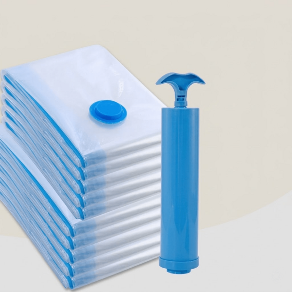 5 paquetes de bolsas de almacenamiento al vacío, ahorro de espacio, adecuadas para el almacenamiento y la organización de la cocina, el almacenamiento de ropa, el almacenamiento debajo de la cama, el almacenamiento de juguetes, un imprescindible para el hogar y los viajes, incluye bolsa de viaje y bomba de aire, bolsas de sellado al vacío, adecuadas para ropa, edredones, mantas, ropa de cama, etc.