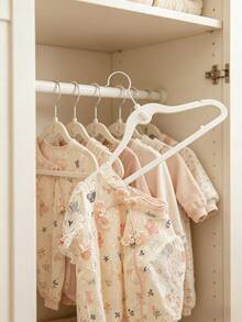 20pcs New Multi-Color Children's Flocked Hangers - Surface Coated With Anti-Slip Flocked, No Shedding, Specially Designed For Infants And Toddlers. Combines Storage And Organization Functions, Cute Design, Equipped With Side Hooks; Supports Chain Connection, Effectively Saves Closet Space; Features Anti-Slip, Stackable And Drying Clothes Multiple Functions. - Multicolor - View 5