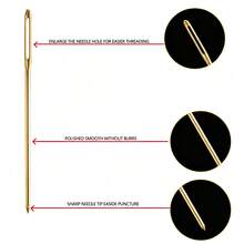 30 件/套十字绣针 3 种尺寸带针盒和穿线器，适合手工 DIY 刺绣 - 22#24#26#共30根+塑膠筒 - 查看 4