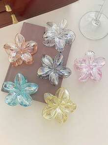 6 piezas Estilo bohemio Dulce Clips para el cabello de 8 cm con flores de margarita de color gelatina, Accesorios para el cabello con flores frescas minimalistas, Adecuado para moda casual diaria y vacaciones en la playa, Pinzas para el cabello, Pinzas elegantes para el cabello, Atuendos de verano - plumeria - Ver 7