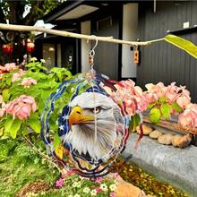 1pc Beautiful Eagle Wind Chime, 3D Metal Rotating Wind Chime With 360° Swivel Hook, Creates Strong Artistic Dynamics, Ideal For Decorating Yard, Balcony And Lawn, Unique Design Makes It A Perfect Gift For Friends And Family, Teachers, Thanksgiving, Christmas, Halloween And Housewarming (9.84in*9.84in) - A - View 8