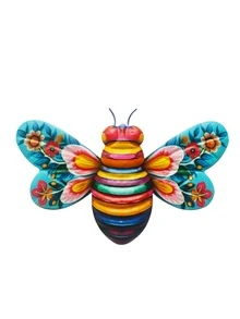 1 pièce/4 pièces Décoration murale en métal vibrante en forme d'abeille, fournitures de jardin, résistante à l'eau et à la rouille, décoration pour la maison et le jardin, convient pour l'intérieur/extérieur, le jardin, la cour, la clôture, le mur, les fêtes, les décorations de fête, cadeau pour la fête des mères - A - Voir 11