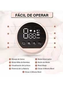 Extractor de Leche Eléctrico con Pantalla LED y Múltiples Modos - Rosa Pálido - Ver 3
