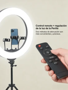 LED Ring Light For Live Streaming And Videos, Professional Ring Light Lighting With Remote Control, For Makeup, Photography And Digital Content. Compact And Portable LED Ring Light For Creators And Beauty Lovers - A - View 6
