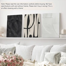 3pcs Modern Black And White Abstract Wall Art Posters - Contemporary Textured Canvas Paintings With Bold Lines And Silhouettes, Minimalist Decor, Plaster Art, Framed Or Unframed, Suitable For Room Decoration, Home Decor, College Dorm, Apartment, Hotel, Living Room, Bedroom, Bathroom And Office Wall Decoration, Gift - A - View 11