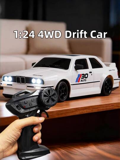 1:24 Scale High-Speed 4WD Remote Control Toy Car, Equipped With LED Lights And Replaceable Drift Tires, Suitable For Boys & Girls, RC Enthusiasts, Drift Tires, Racing Sports Toy Gift, Outdoor Toy, RC Car, Car Toy, Boy Toy, RC Car, Boy Toy, Car Toy
