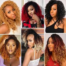 12Inch Pre-Looped Yanky Twists Crochet Braids Ombre Brown Bohemian Spring Twists Hair With Curls Synthetic Extensions - Multicolor - View 5