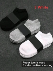 1/5/10/15/20 Pairs All-Match Men's Ankle Socks, Soft Lightweight Versatile Low-Cut Socks, Women's Knee-High Socks And Pantyhose, Men's Crew Socks, Women's Sailor Socks - Multicolor - View 19
