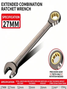 Cờ lê kết hợp có tay quay dài 6/32mm, 72 răng, góc xoay 5°, cờ lê đa năng đầu mở/đầu hộp, thép CR-V. - cờ lê - Xem 18
