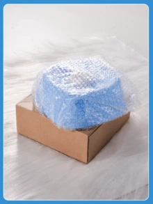 蓝白相间耐用塑料宠物慢食碗，有助于促进牙齿健康，适用于酸奶/泥状/液体食物，互动式喂食器，适合猫狗使用。 - 210ml - 查看 9