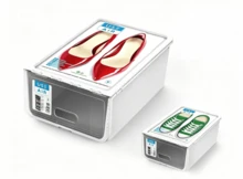 HOMYGO-Zapatero USE Air 36x24x14 cm | Caja Organizadora de Zapatos Apilable, Transparente y en Colores: Blanco, Marrón, Arena y Cristal | Almacenaje para Calzado Resistente - Blanco - Ver 3