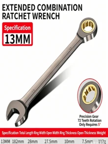 Cờ lê kết hợp có tay quay dài 6/32mm, 72 răng, góc xoay 5°, cờ lê đa năng đầu mở/đầu hộp, thép CR-V. - cờ lê - Xem 14