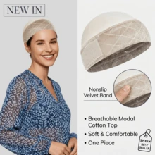 Non-Slip Wig Grip Cap With Breathable Cotton Top, Adjustable Strap Wig Headband With Internal Silicone Strip For Extra Hold, Comfort, And Hair Protection (Fits 21-24in) - View 1