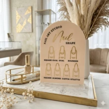 Unique Acrylic Nail Display Board, 7 Nail Shape Options, Nail Salon Desktop Decor, Nail Studio Exclusive Accessory, Gift For Nail Technicians - 1PC - View 4