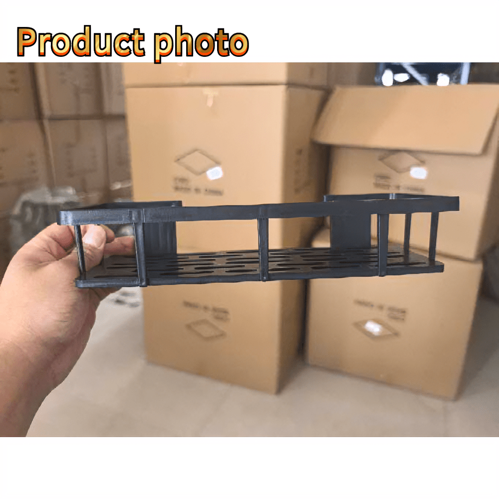 No Drill Shower Caddy, Thick Large Capacity, Durable Plastic Material, Adhesive Installation Without Drilling, Bathroom & Kitchen Floating Storage Rack, Space Saving, Easy To Install, Suitable For Storing Toiletries, Cosmetics And Miscellaneous Items In Bathroom, Shower Room, Vanity, Etc. - Black - 3pcs - View 6