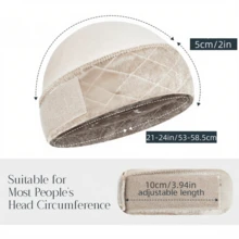 Non-Slip Wig Grip Cap With Breathable Cotton Top, Adjustable Strap Wig Headband With Internal Silicone Strip For Extra Hold, Comfort, And Hair Protection (Fits 21-24in) - View 13