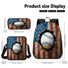 3pcs/Set Student Backpack, Messenger Bag, Pencil Case, Boys' Large Capacity Compartment Backpack, Back To School Supplies Storage, Travel Storage Bag, Suitable For School, Class, Outdoor Sports - A - View 5