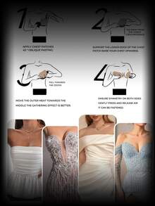 1pc Reusable Silicone Front Closure Bra, Breathable And Skin-Friendly Cup, Suitable For A-D Cup, Deep V Backless Dress - Apricot - View 9