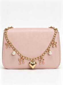 Accesorio de bolso con cadena y lazo en color rosa, negro y blanco. Correa decorativa para extender la longitud de bolsos de mano, carteras, bolsos de hombro. Ideal como regalo para mujer en festivales, graduaciones, día de la madre, cumpleaños y otras ocasiones especiales. - Multicolor - Ver 4