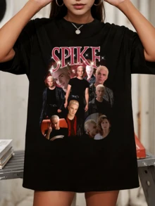 SPIKE BOOTLEG   Buffy The Vampire Slayer T-Shirt Spike Fans - Black - View 1