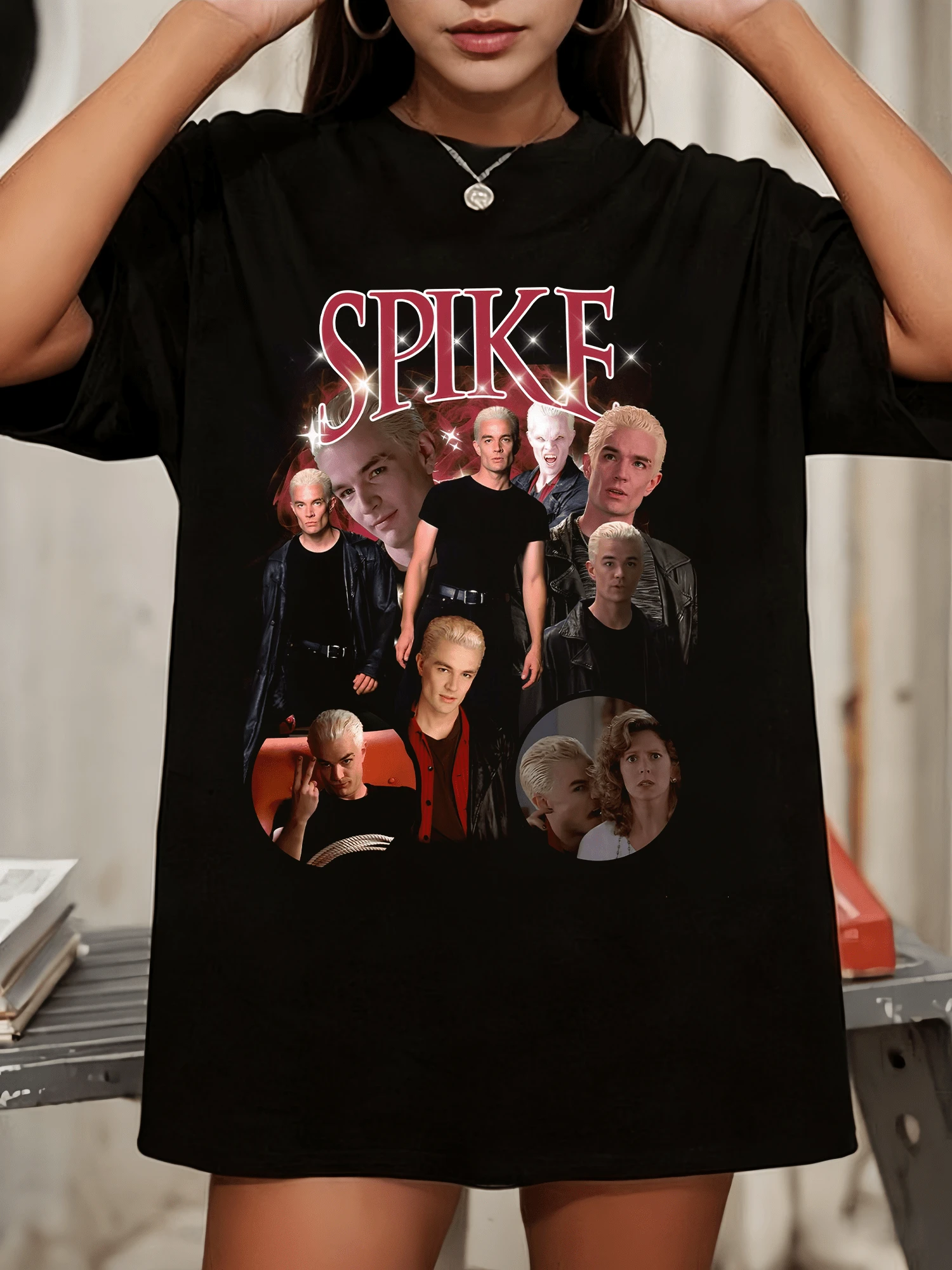 SPIKE BOOTLEG   Buffy The Vampire Slayer T-Shirt Spike Fans - Black - View 1