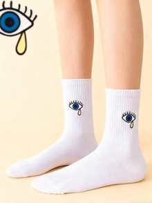 Vớ dài đến bắp chân thêu hình hoạt hình dễ thương, unisex. - Nhiều màu - Xem 7