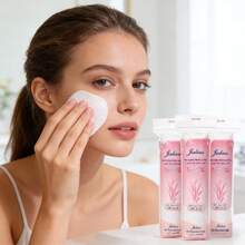 Bông tẩy trang đa lớp thấm hút cao, hình tròn, làm từ cotton hữu cơ, mềm mại và nguyên chất. - Hồng - Xem 6