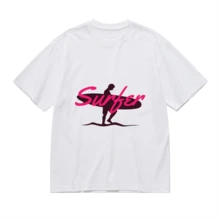 2026 Camiseta unisex de algodón casual de verano, estampada diseño playero surf atardecer, ropa de vacaciones, colores blanco y negro, tallas extras disponibles - Blanco - Ver 2
