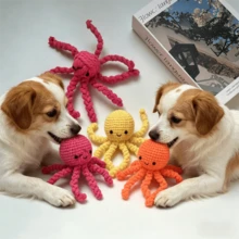 4 món đồ chơi hình bạch tuộc thắt nút cho thú cưng, dây thừng cotton an toàn, giúp chó giảm mài răng, làm dịu cơn đau, giảm nguy cơ gãy răng, đồ chơi kéo co tương tác. - Nhiều màu - Xem 7