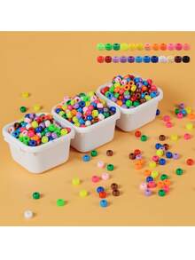 200pcs Plastic Horse Beads, Multi-Color Beads Suitable For Bracelet Making, Braiding, DIY Crafts, Jewelry Making, Keychains And Decorations, Random Colors - Multicolor - View 3