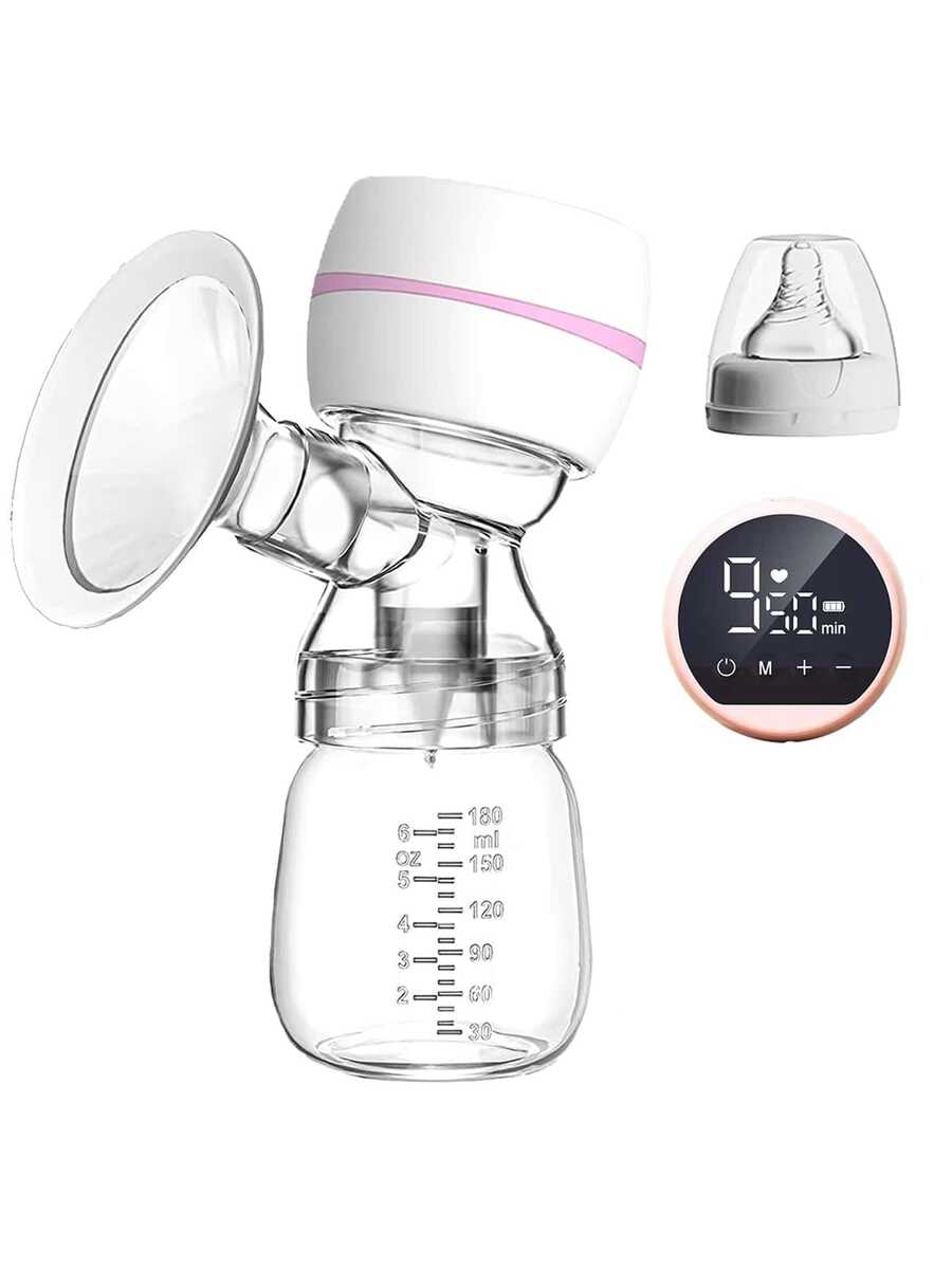 Extractor de Leche Eléctrico con Pantalla LED y Múltiples Modos - Rosa Pálido - Ver 1