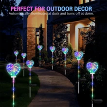 1pc Solar Outdoor Heart-Shaped Lawn Light, Colorful LED Landscape Pathway Light, IP44 Rated For Courtyards, Garden Decor, Rooftop Balconies, Wedding, Valentine's Day, Thanksgiving Decorations, Christmas Decorations, Halloween Decorations - Color Light - View 8