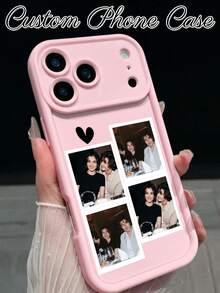 1 ốp lưng điện thoại in ảnh cá nhân hóa, in UV ảnh theo yêu cầu, ốp bảo vệ điện thoại bằng silicon mềm, màu hồng, tương thích với Apple 17/17 Pro/17 Pro Max/17 Air, phiên bản quốc tế - Quà tặng cá nhân hóa, quà tặng bạn thân, quà tặng ngày Valentine, quà tặng ngày của mẹ - Hồng - Xem 5