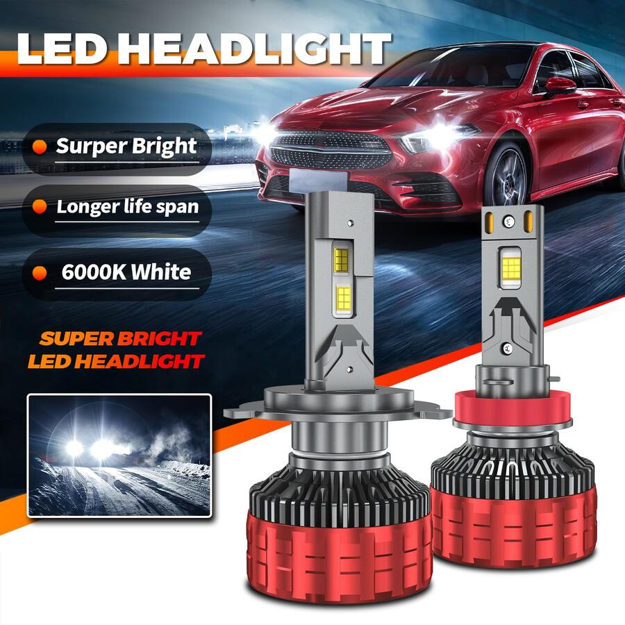 HYNBYZJ 2个H7 H4 LED CANBUS汽车大灯灯泡 380W 420000LM LED灯 H1 H9 H11 HB3 9005 HB4 9006 H1 9012 Hir2 9007 H13 LED 6000K雾灯 12V - A - 查看 1
