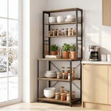 Kitchen Shelf Standing Shelf Microwave Shelf 2-Tier Countertop Storage Rack for Kitchen Organizer, Space Saving Stand for Spices, Pots and Pans - 6-stufig - Übersicht 8