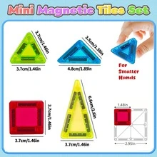 Đồ chơi xếp hình nam châm mini, hộp thiếc đựng đồ chơi xếp hình nam châm di động, đồ chơi STEM sáng tạo, thích hợp làm quà tặng sinh nhật và quà tặng ngày lễ cho bé trai và bé gái. - Nhiều màu - Xem 6