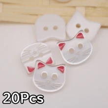 10/20個 12mm 可愛粉色耳貓卡通動物鈕扣，適用於開襟衫、手工藝品、裝飾鈕扣 - A - 查看 16