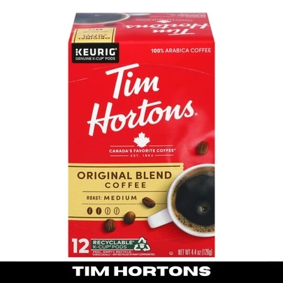 Tim Hortons Original Blend Medium Roast Ground Coffee 0.37 Oz 2 Pack Sachets