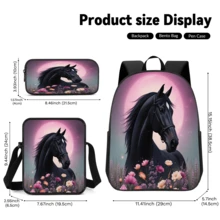 3pcs/Set Student Backpack, Messenger Bag, Pencil Case, Boys' Large Capacity Compartment Backpack, Back To School Supplies Storage, Travel Storage Bag, Suitable For School, Class, Outdoor Sports - A - View 4