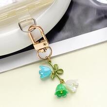 Women's Elegant Lily Flower Keychain Lily Flower Beaded Pendant Fresh Hanging Decoration Suitable For Phone Bag Backpack And Car Key Chain Gifts For Women Stocking Stuffers Teacher Gift Sister Gifts - Multicolor - View 8