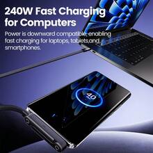 二合一 240W 可折叠手机支架充电线，USB-C 转 USB-C 快速充电数据线，兼容 17 - 橘色 - 查看 4